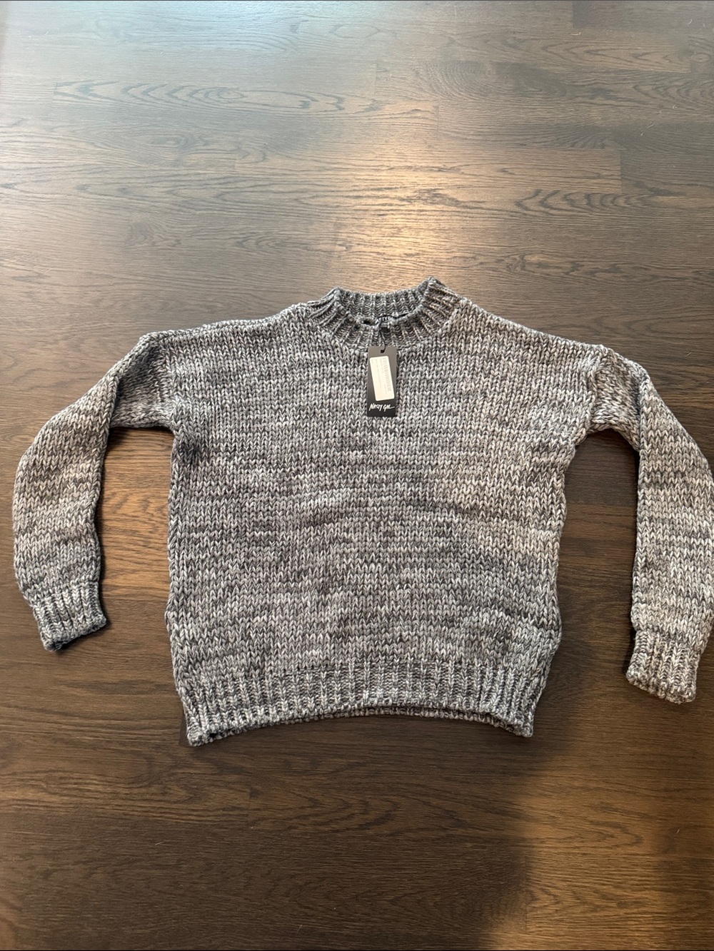 Nasty Gal Marled Gray Crewneck Sweater